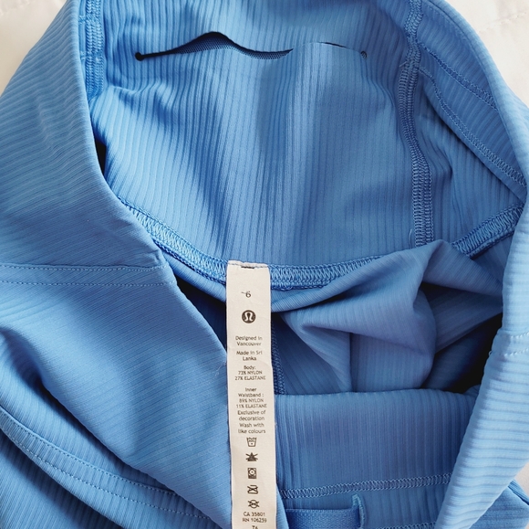 Lululemon Base Pace High-Rise Short *Ribbed Nulux in Blue Nile - Like New - Picture 7 of 14